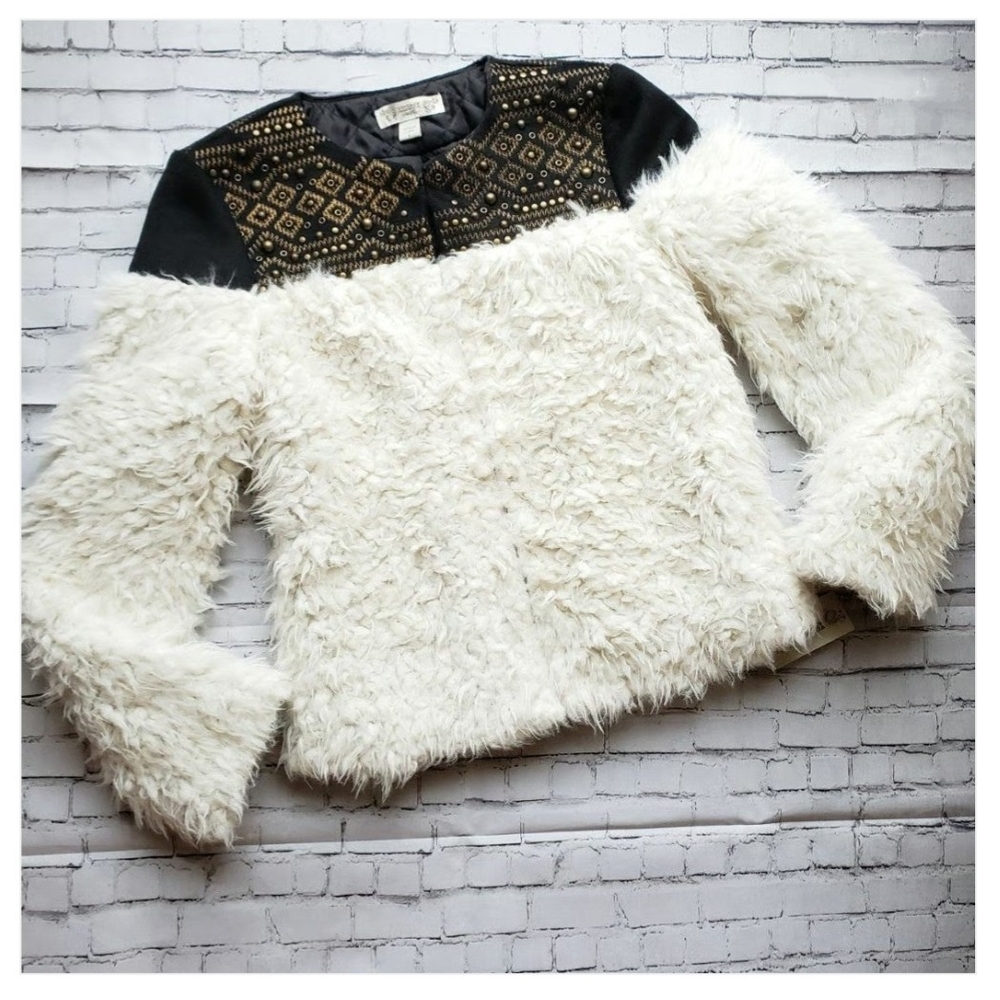 Vintage America Blues - Faux Fur Boho Stylish Jacket